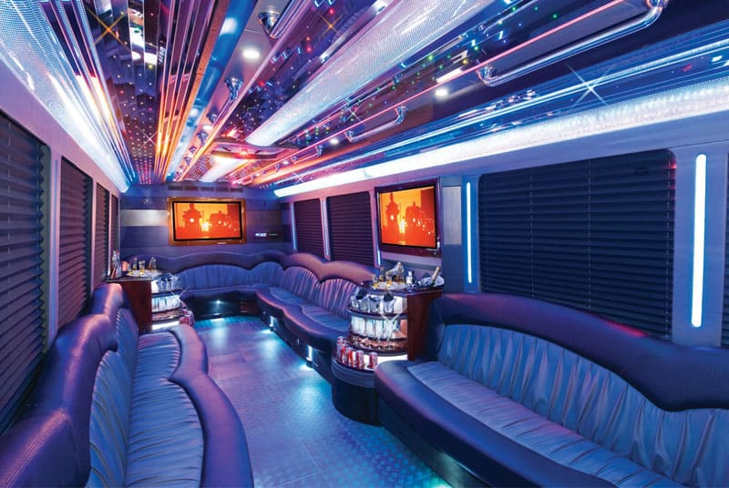 Irving 20 Passenger Party Bus Interior